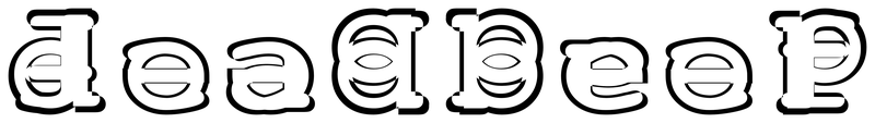 Ambigram for deadbeef in Miriammonoclm-bold